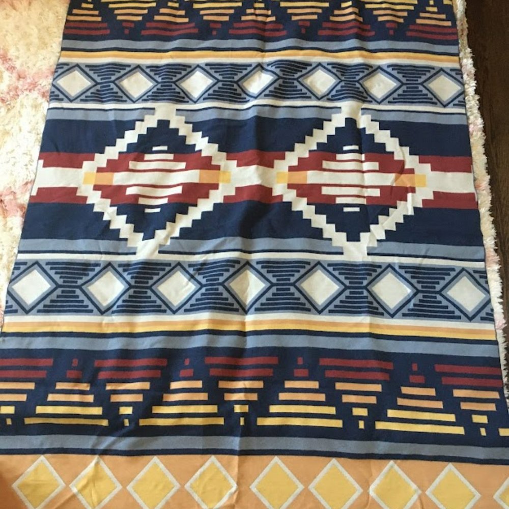 Pendleton throw (blue with orange and yellow)